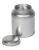 Thee/Kruidenblik rond zilver met binnendeksel 90x115mm